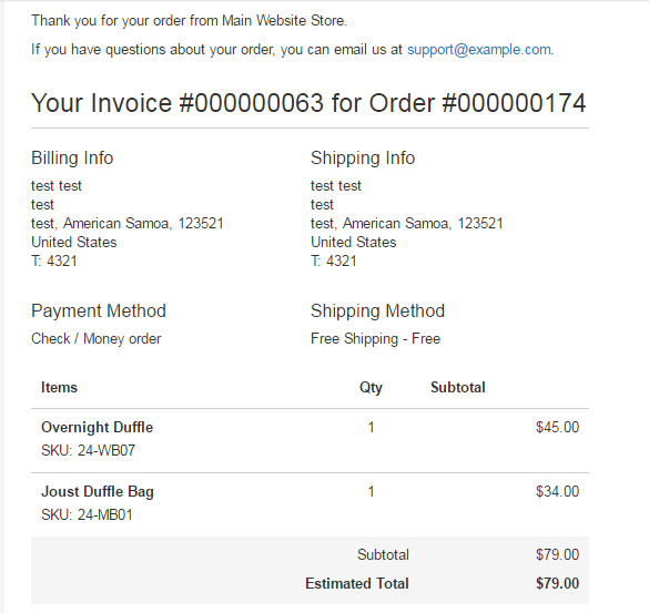 Magento 2 invoice confirmation email