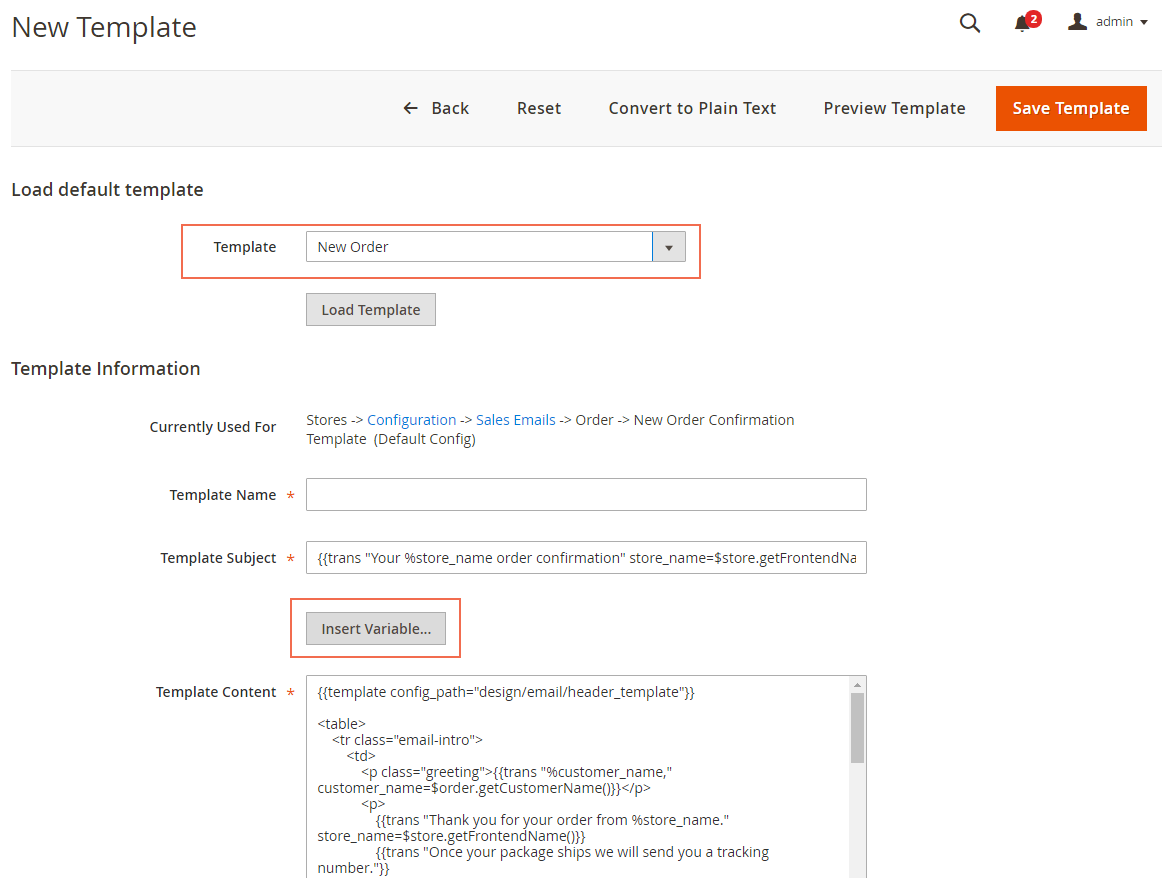 Add Magento 2 email template with checkout custom fields