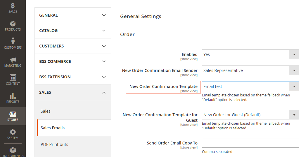 choose already-made template to create new Checkout custom field email