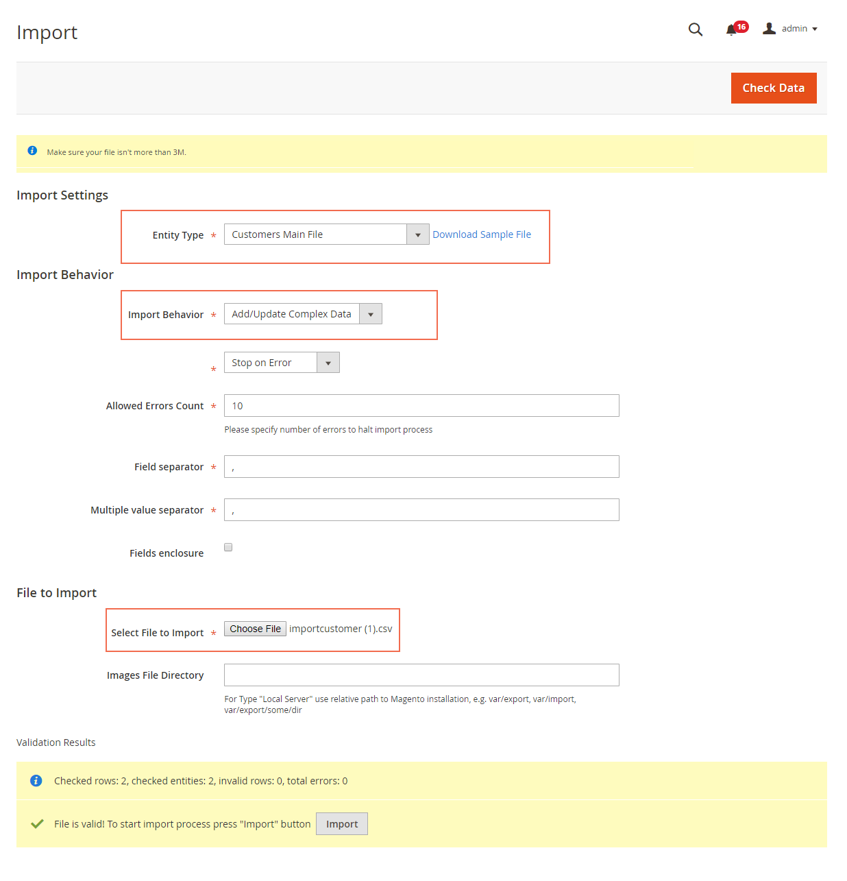How to import Magento 2 Customer Attributes