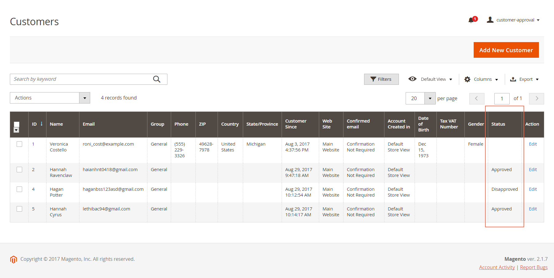 Customer Attributes backend