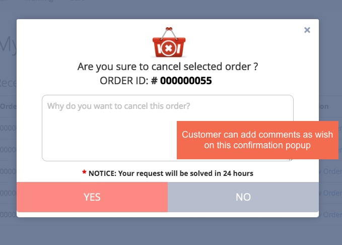 magento 2 Frontend Cancel Order Extension
