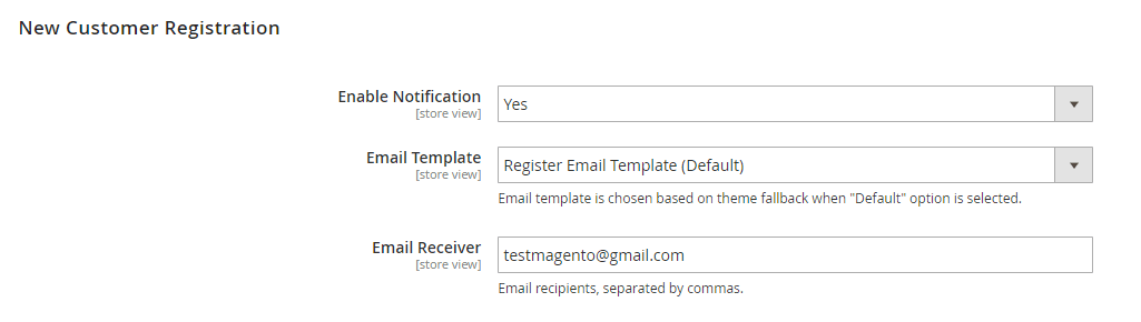 New Customer Registration Notification Email