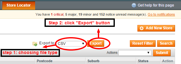 How to export store locator in Magento?