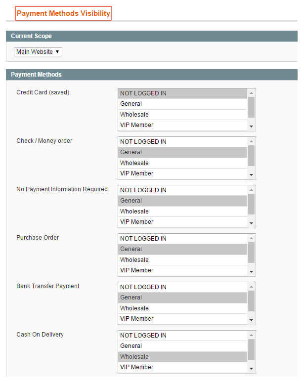 payment method visibility 