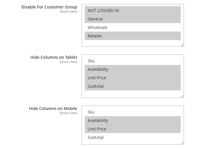 Access-to-configurable-grid-table-view